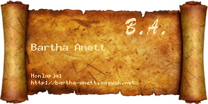 Bartha Anett névjegykártya